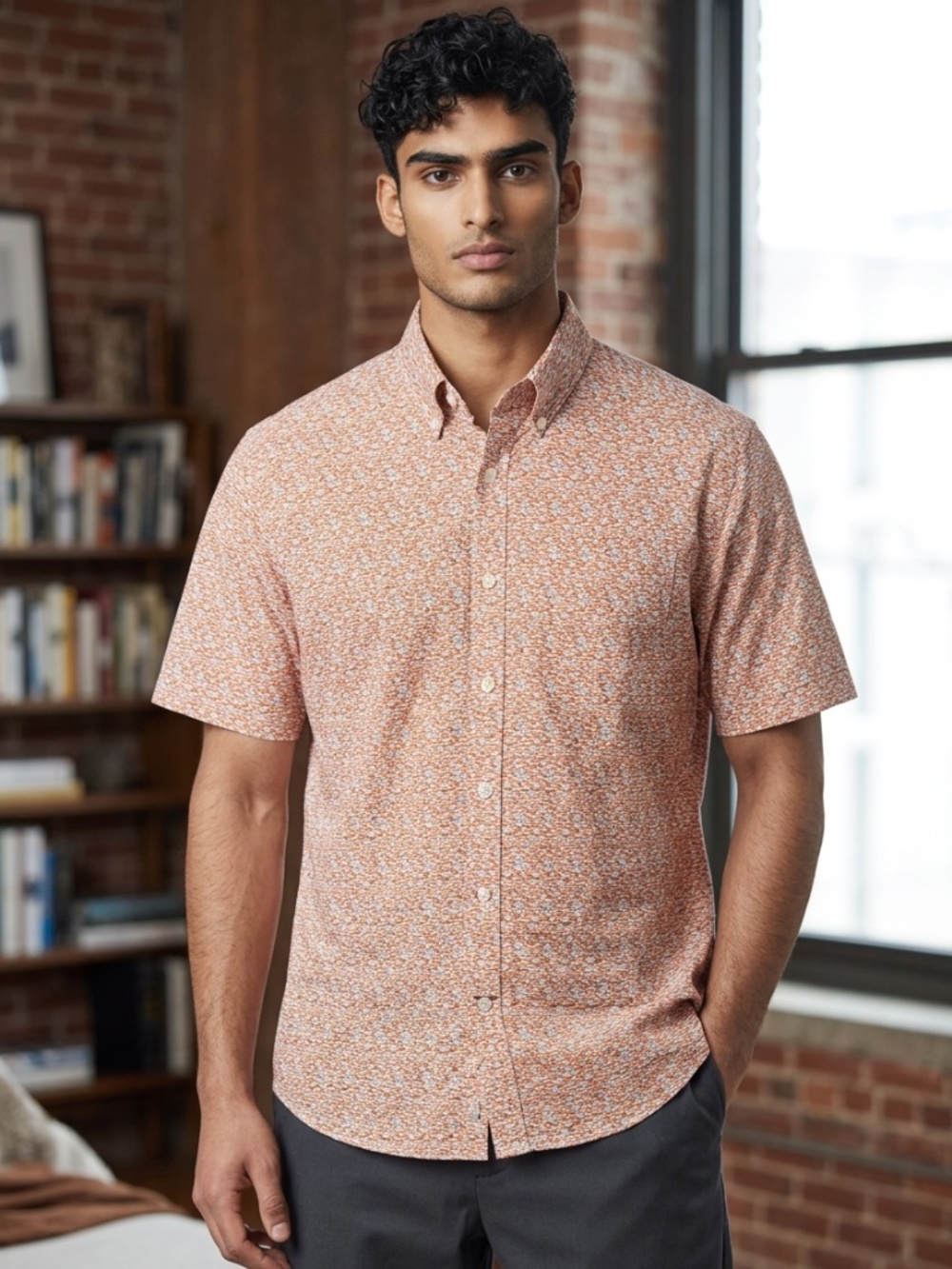 Jos. A. Bank 1905 Coral Fish Pattern Shirt
